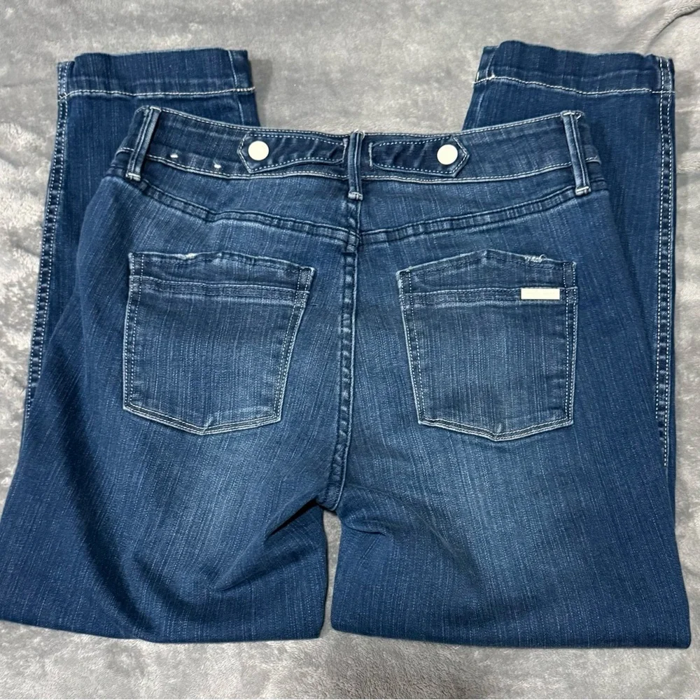 ~White House Black Market High Rise Straight Crop Blue Denim - Picture 5 of 9